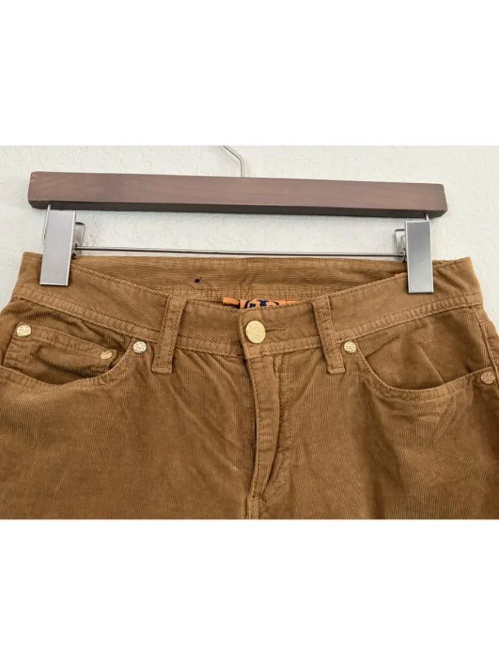 Tory Burch Tan Corduroy Pants Y2K Low Rise Boot Cut Sz 25